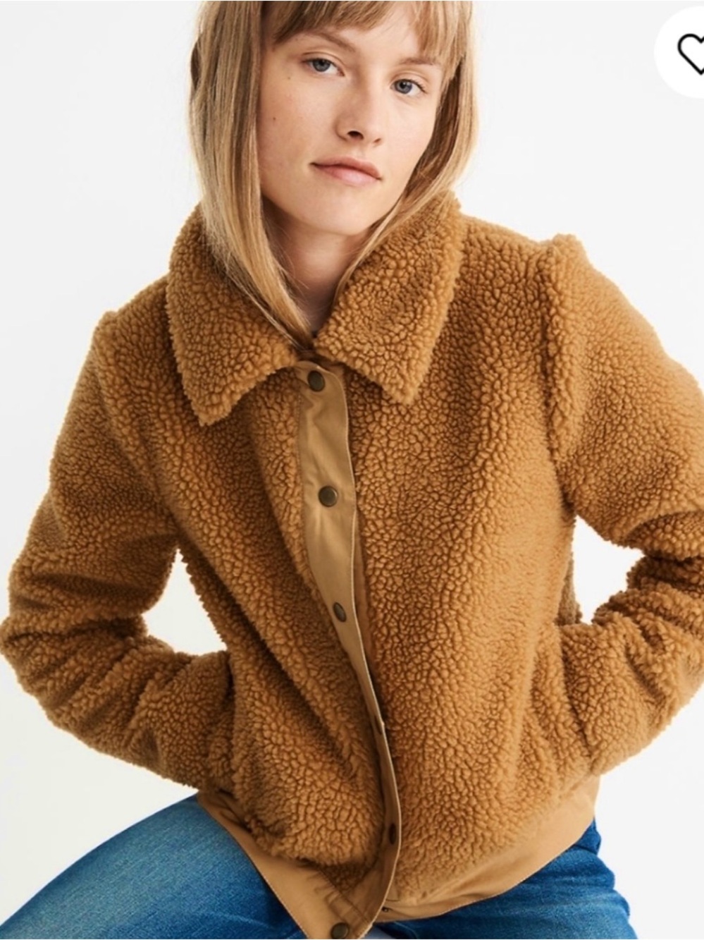 Madewell Sherpa Portland Distant Sand Melange Brown Faux Shearling Jacket  XS